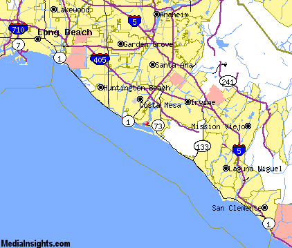 Map of Newport Beach, CA